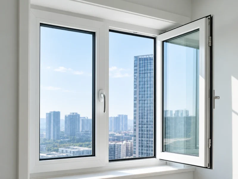 Ventana de PVC con doble acristalamiento instalada en vivienda